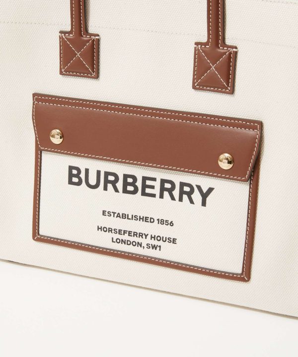 bur0000001062 4 Burberry Small Logo Canvas Casual Shoulder Bag Tan