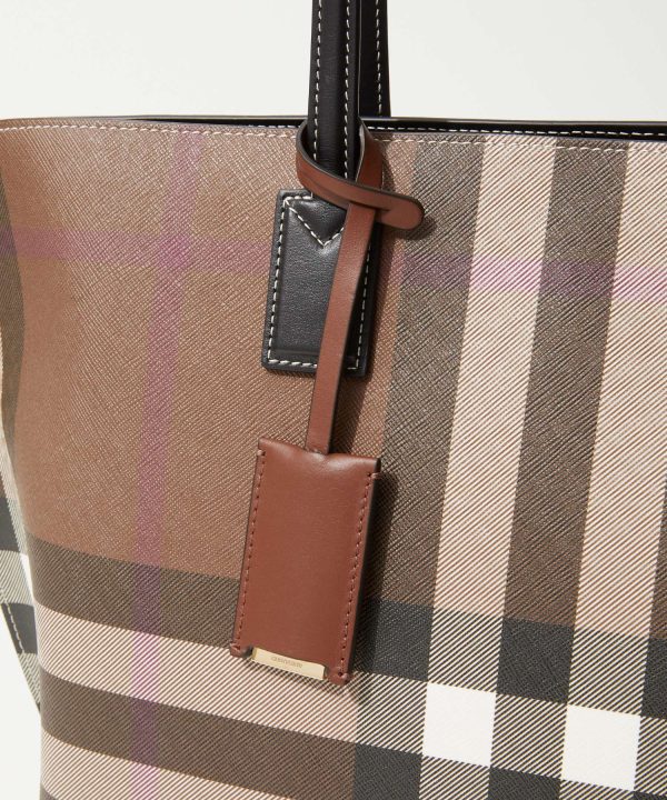 bur0000001100 4 Burberry Check Print Celebration Outing Casual Shoulder Bag Brown