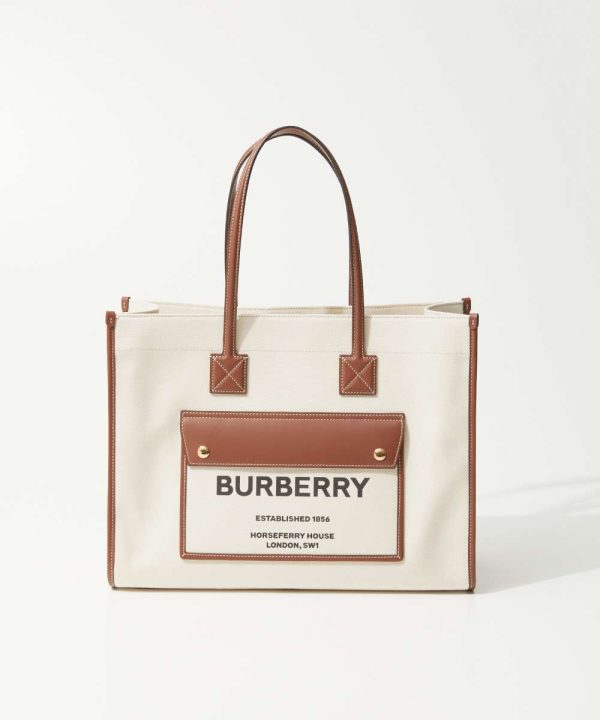 bur0000001115 Burberry Medium Logo Casual Leather Shoulder Bag Tan