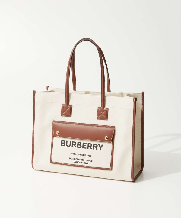 bur0000001115 1 Burberry Medium Logo Casual Leather Shoulder Bag Tan