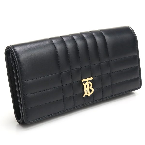 bur8062339011 1 Burberry Burberry Leather Long Wallet Black Light Gold