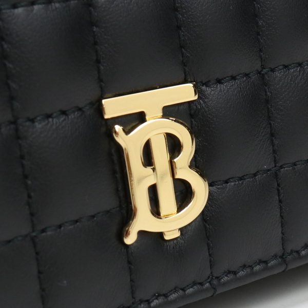 bur8062339011 2 Burberry Burberry Leather Long Wallet Black Light Gold