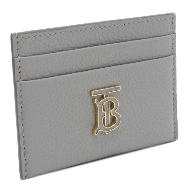 bur8070430011 1 Burberry Burberry Leather Card Case Light Gray