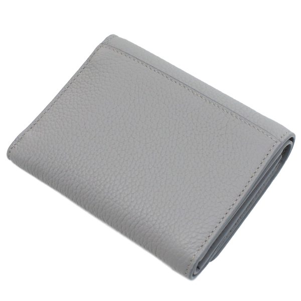 bur8070433011 5 Burberry Burberry Leather Trifold Wallet Light Gray