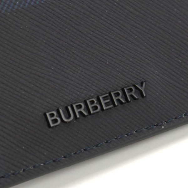 bur8074690011 2 Burberry Leather Bifold Wallet With Coin Purse Navy