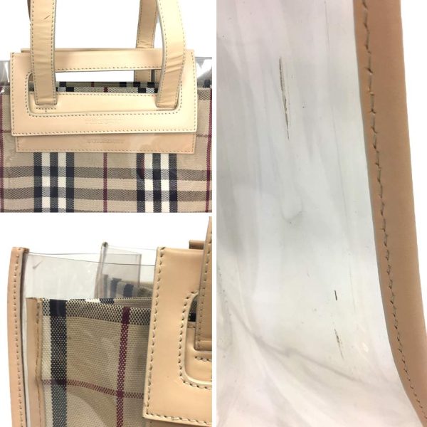 burberry8668 4 Burberry Clear 3way Check Leather Tote Bag Beige