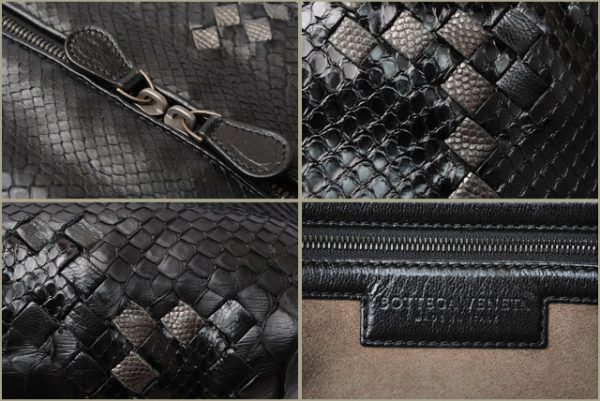 bv 16 057 2 Bottega Veneta Boston Handbag Black Silver