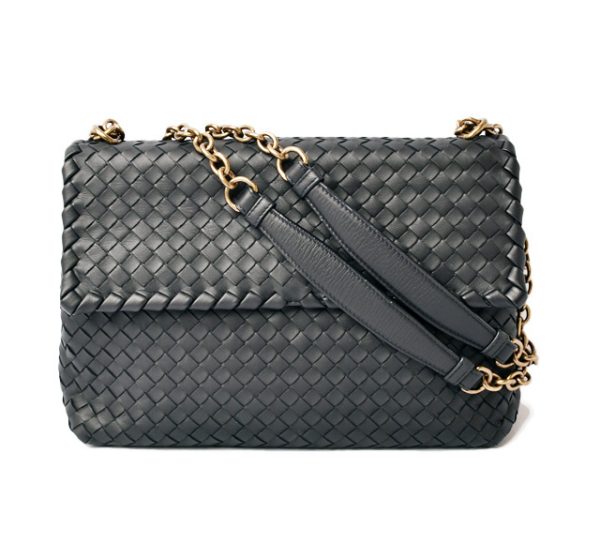 bv 18 021 1 Bottega Veneta Chain Olympia Bag Medium Dark Navy