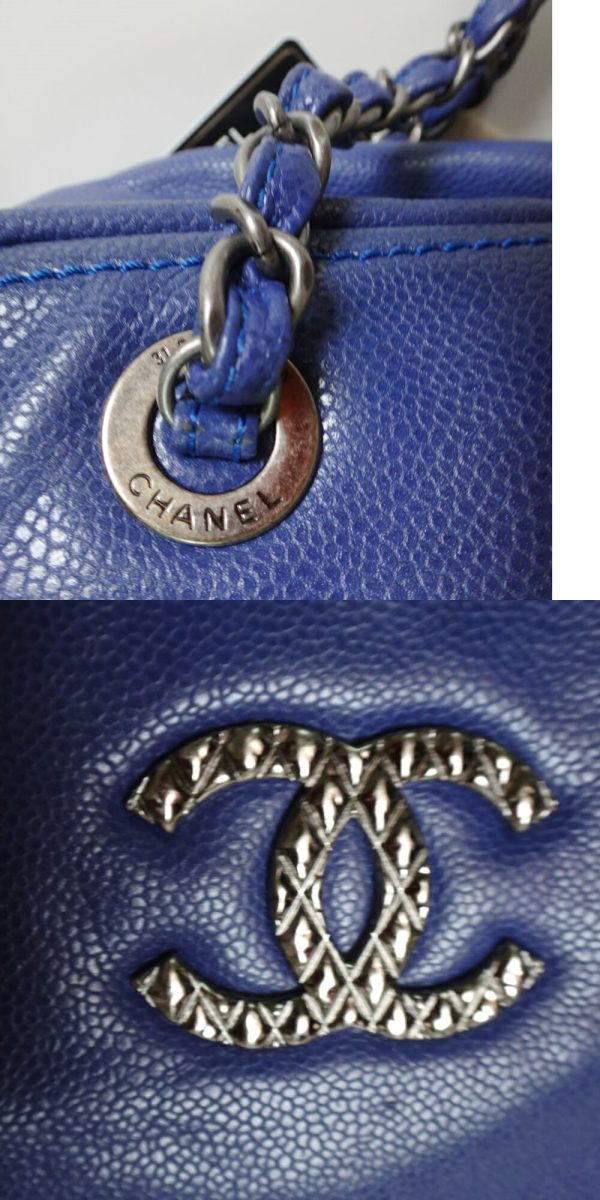 c1000560 0012 Chanel Matelasse Caviar Chain Shoulder Bag Blue