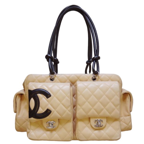 c1001610 2104271 Chanel Cambon Line Multi Pocket Leather Beige