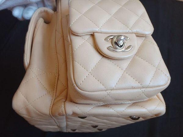 c1001610 8 Chanel Cambon Line Multi Pocket Leather Beige