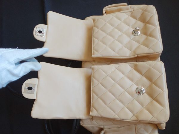 c1001610 9 Chanel Cambon Line Multi Pocket Leather Beige