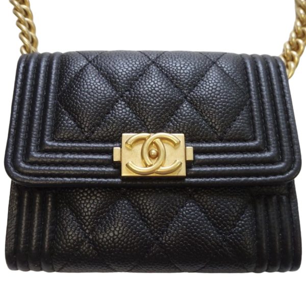 c1001669 Chanel Mini Flap Matelasse Caviar Chain Shoulder Bag Black