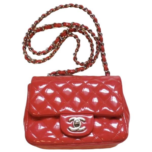 c16 3133 Chanel Matelasse Mini Chain Enamel Shoulder Bag Pink