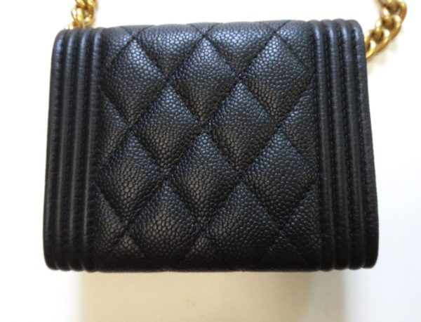 c161000514 003 Chanel Mini Flap Matelasse Caviar Chain Shoulder Bag Black