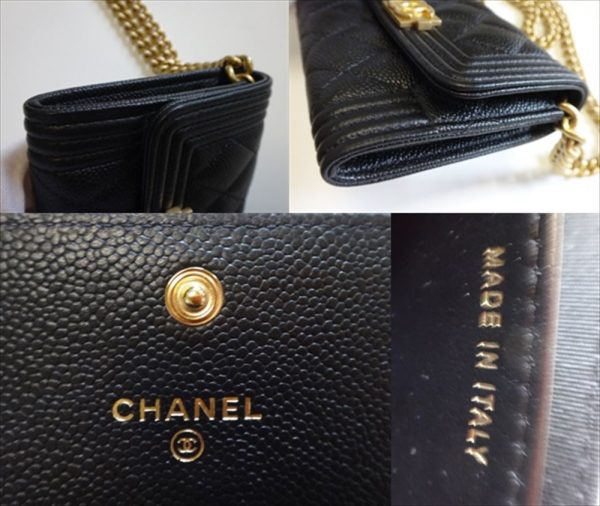 c161000514 011 Chanel Mini Flap Matelasse Caviar Chain Shoulder Bag Black