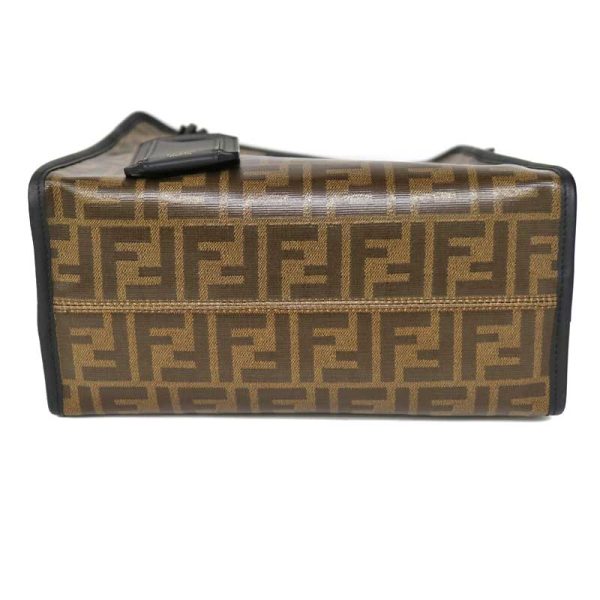 c22 2792 7 Fendi Peekaboo Mini 2way Canvas Handbag Brown