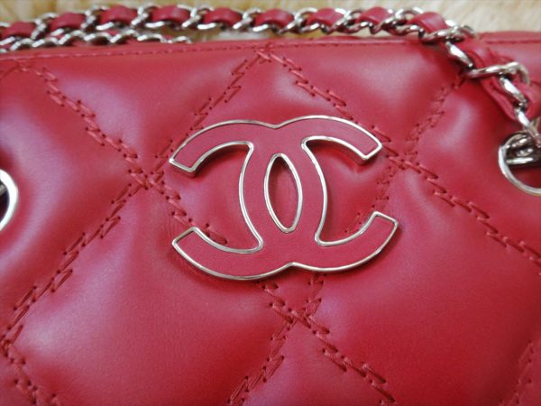 c81 5129 21021812 Chanel Matelasse Chain Lambskin Shoulder Bag Red