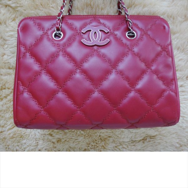 c81 5129 2102182 Chanel Matelasse Chain Lambskin Shoulder Bag Red