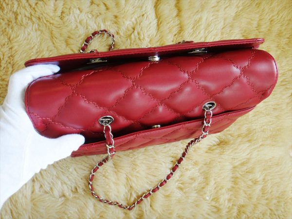 c81 5129 2102184 Chanel Matelasse Chain Lambskin Shoulder Bag Red