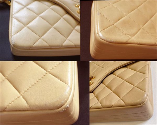 c81 5131 006 Chanel Matelasse Chain Leather Shoulder Bag Beige