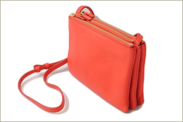 ce 16 011 2 Celine Brand Bag Shoulder Bag Clutch Bag Trio Sun Coral Orange