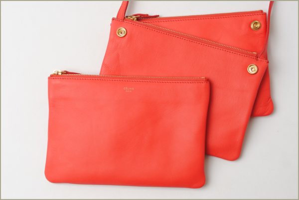 ce 16 011 5 Celine Brand Bag Shoulder Bag Clutch Bag Trio Sun Coral Orange