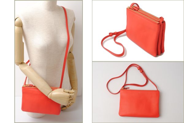 ce 16 011 7 Celine Brand Bag Shoulder Bag Clutch Bag Trio Sun Coral Orange