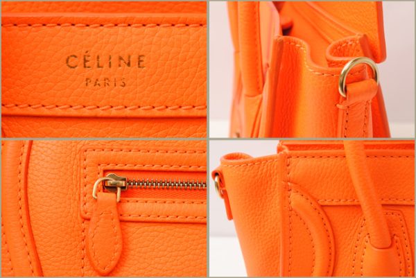 ce 16 021 2 CELINE Handbag Nano Shopper Luggage Bag Fluo Orange