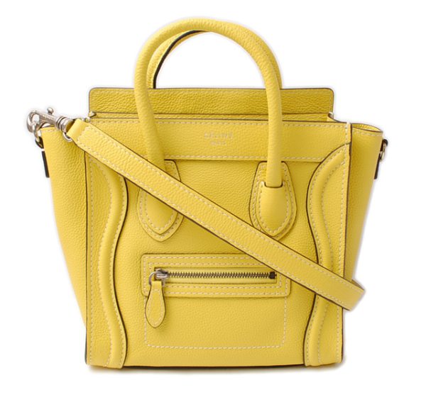 ce 16 038 1 Celine Nano Luggage Leather Tote Bag Yello