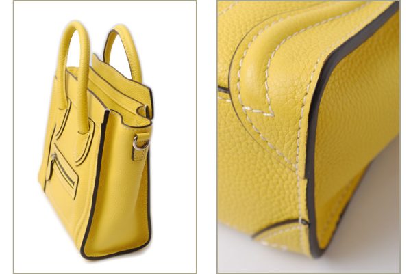 ce 16 038 4 Celine Nano Luggage Leather Tote Bag Yello