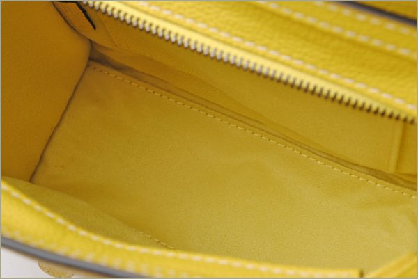 ce 16 038 5 Celine Nano Luggage Leather Tote Bag Yello