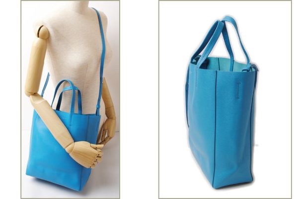 ce 16 040 2 Celine Tote Bag 2way Cabas Small Vertical Leather Blue