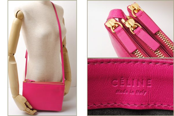 ce 17 012 2 Celine Trio Bag 2way Fuchsia Pink