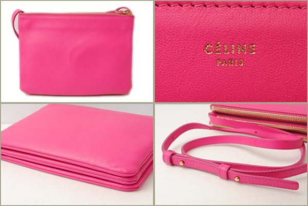 ce 17 012 4 Celine Trio Bag 2way Fuchsia Pink