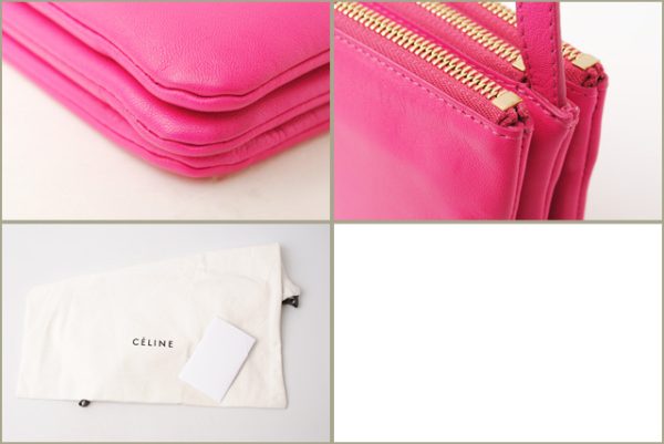 ce 17 012 7 Celine Trio Bag 2way Fuchsia Pink