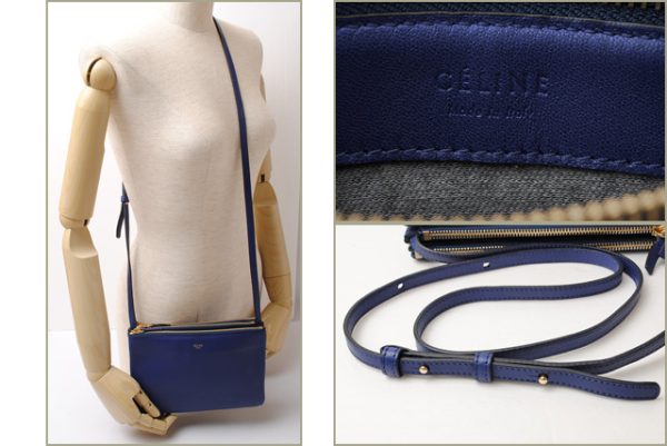 ce 17 015 2 Celine Clutch Bag Trio Bag 2way Blue