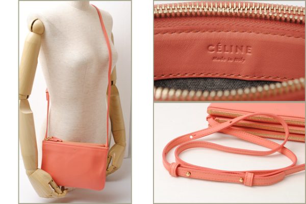 ce 17 016 2 Celine Trio Bag T 2way Coral Pink