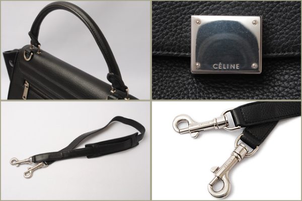 ce 17 020 3 Celine Trapeze Small Leather Handbag Shoulder Bag Black