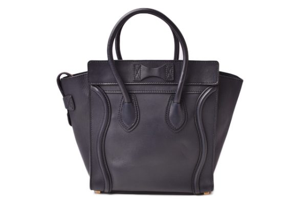 ce 19 007 4 Celine Micro Luggage Leather Tote Bag Navy