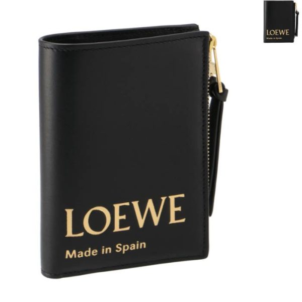 cle0p30x010088 Loewe Bifold Embossed Compact Slim L shaped Zipper Wallet