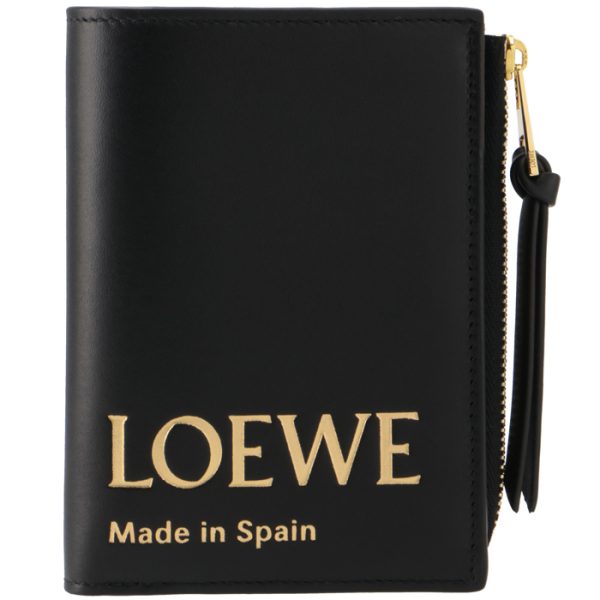 cle0p30x010088 1 Loewe Bifold Embossed Compact Slim L shaped Zipper Wallet