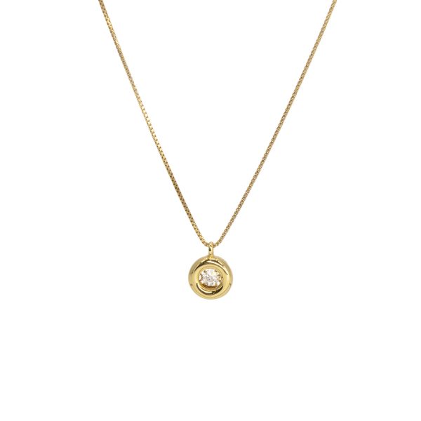 compass1678253334 Take Up K18 Single Diamond Necklace Yellow Gold