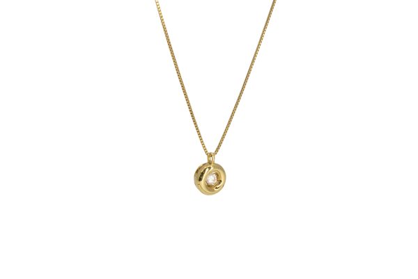 compass1678253350 Take Up K18 Single Diamond Necklace Yellow Gold