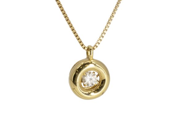 compass1678253367 Take Up K18 Single Diamond Necklace Yellow Gold