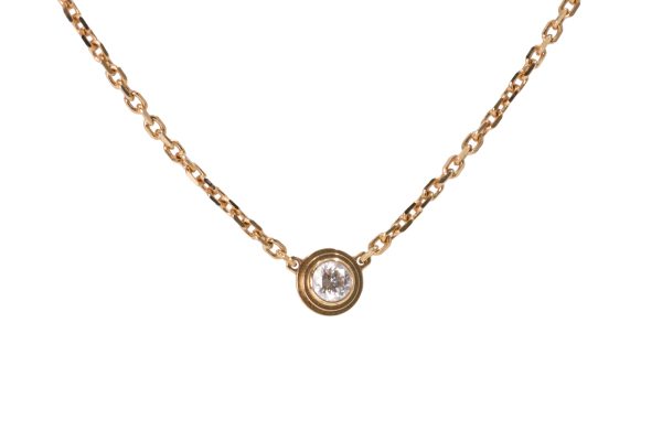 compass1682211895 Cartier Damour K18 Diamond Accessory Necklace Pink Gold