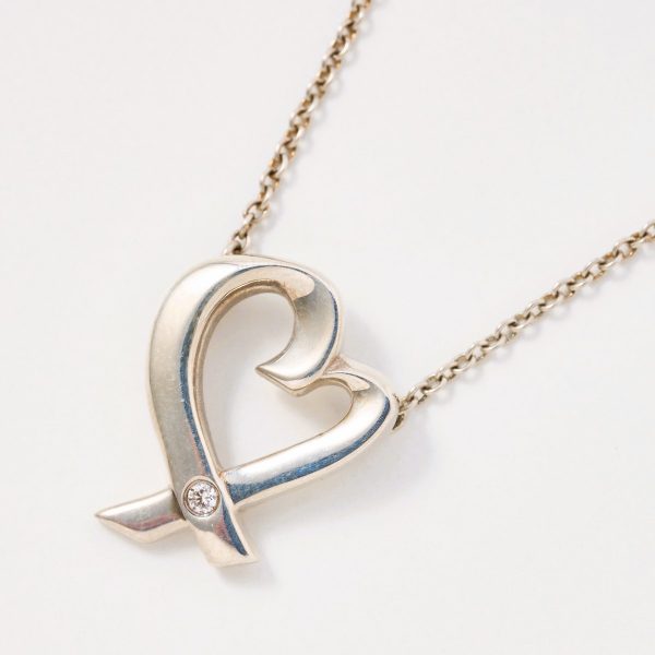 compass1711331788 Tiffany Co Paloma Picasso Diamond Loving Heart Pendant Silver