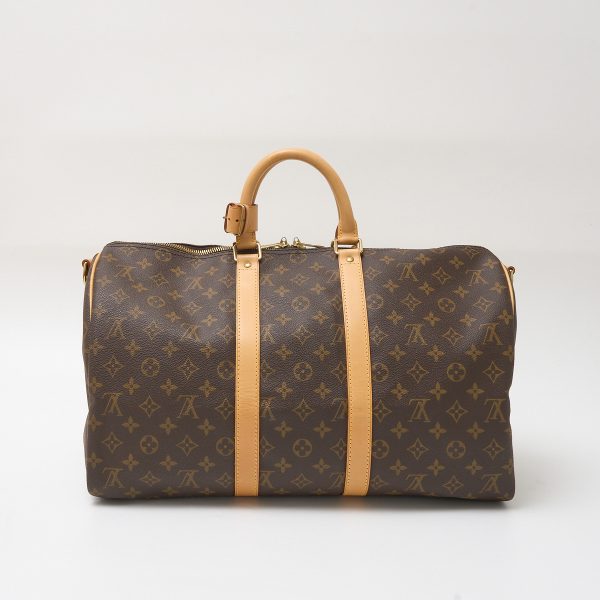 compass1712986166 LOUIS VUITTON Keepall 45 Boston travel bag brown gold