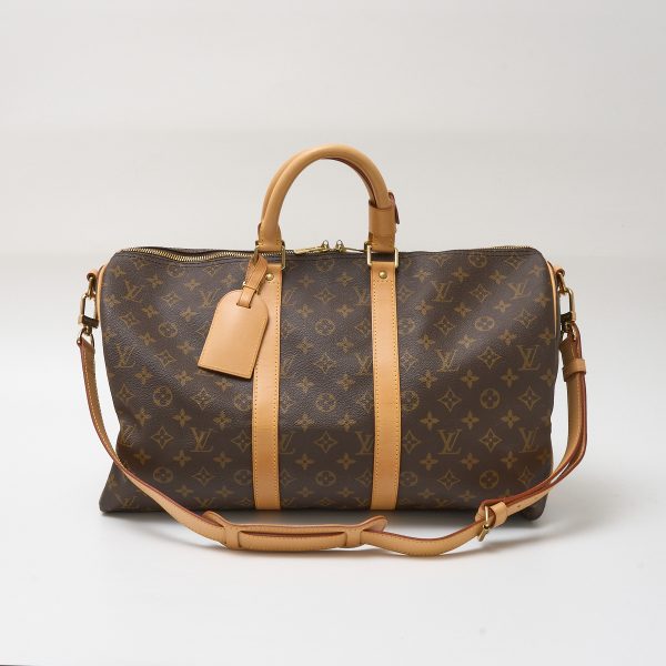 compass1712986178 LOUIS VUITTON Keepall 45 Boston travel bag brown gold