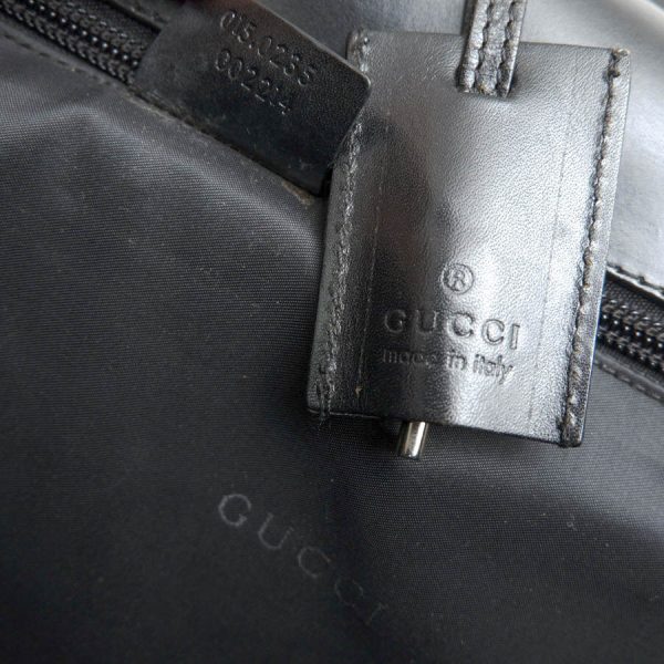 d2220 9 Gucci Partly Made Of Cowhide Leather Business Bag Black